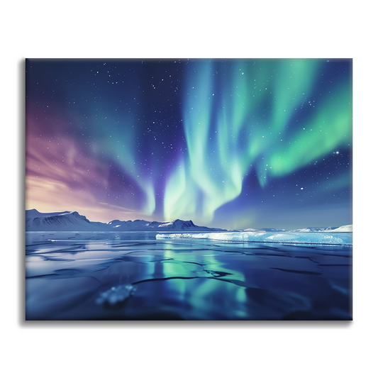 Aurora y lago - Pintar por Números
