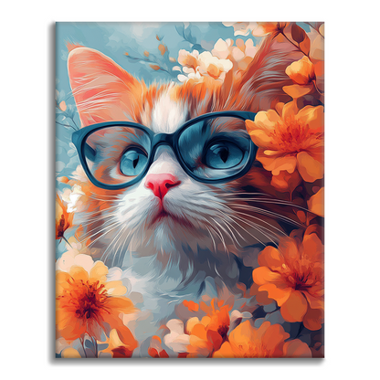 Gato Con Gafas - Pintar por Números