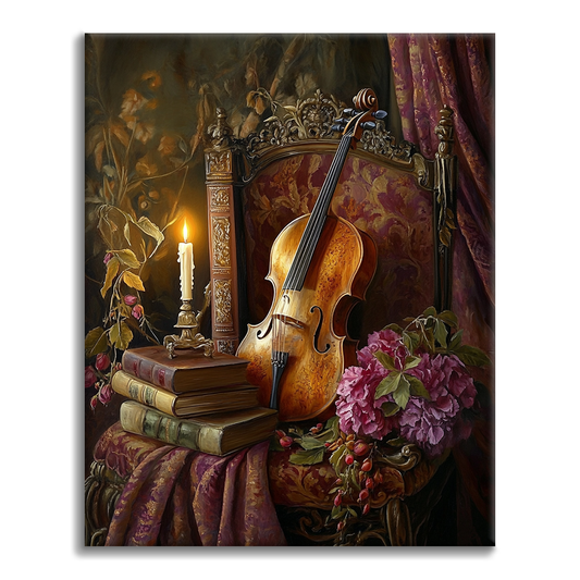 Violín Y Libro - Pintar por Números