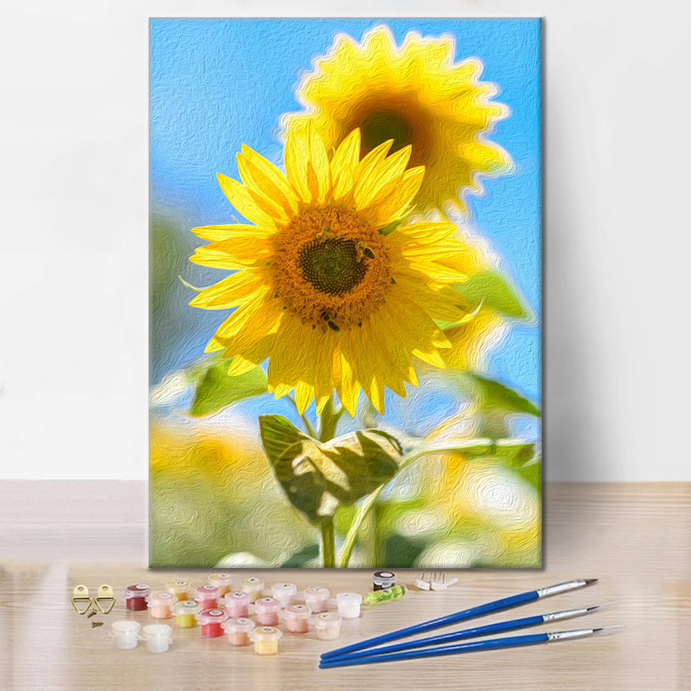 Un Girasol Amarillo - Pintar por Números