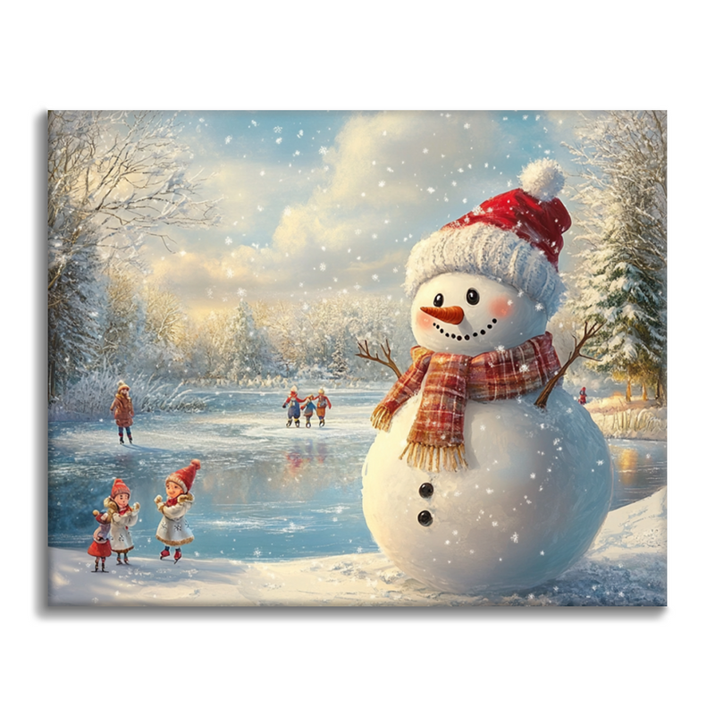 Muñeco De Nieve De Navidad - Pintar por Números