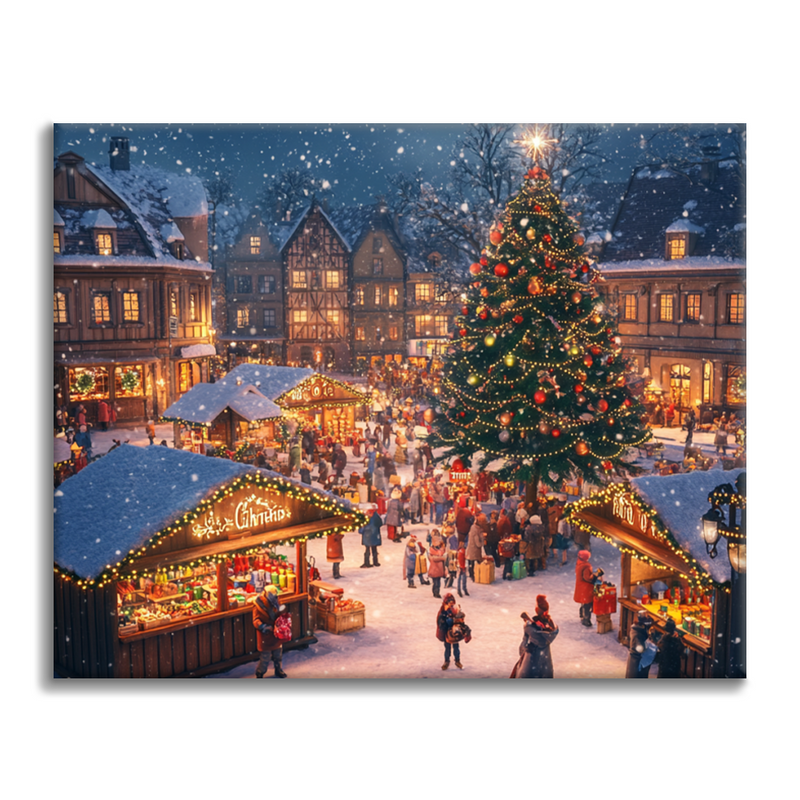 Pueblo Navideño - Pintar por Números