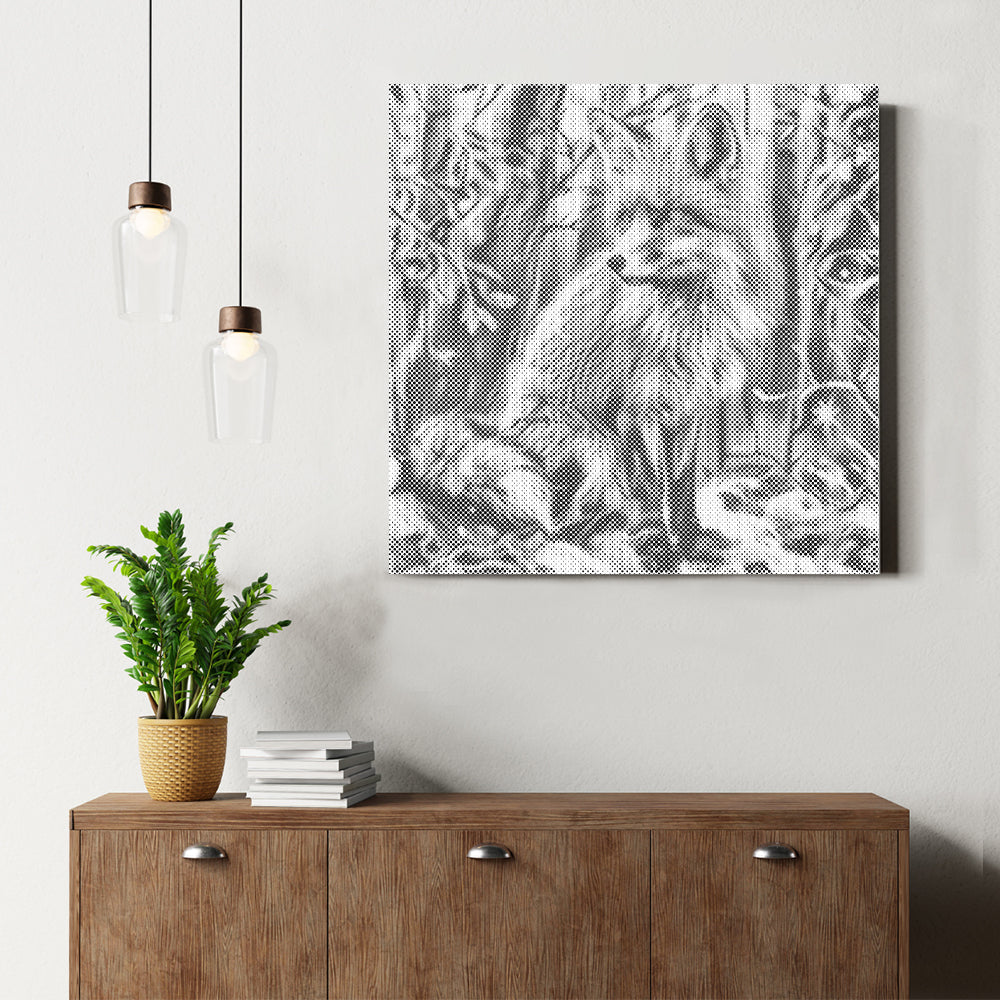 Fox In A Snowy Forest - Pintura por puntos