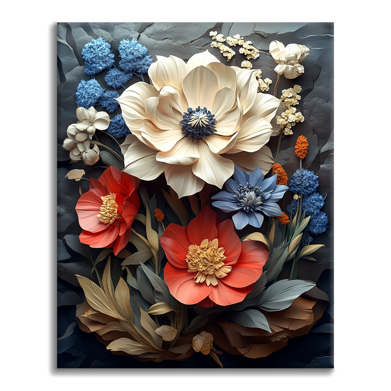 Flores florecientes - Pintar por Números