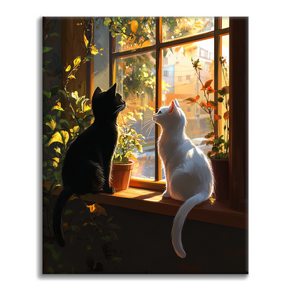 Gato En La Ventana - Pintar por Números