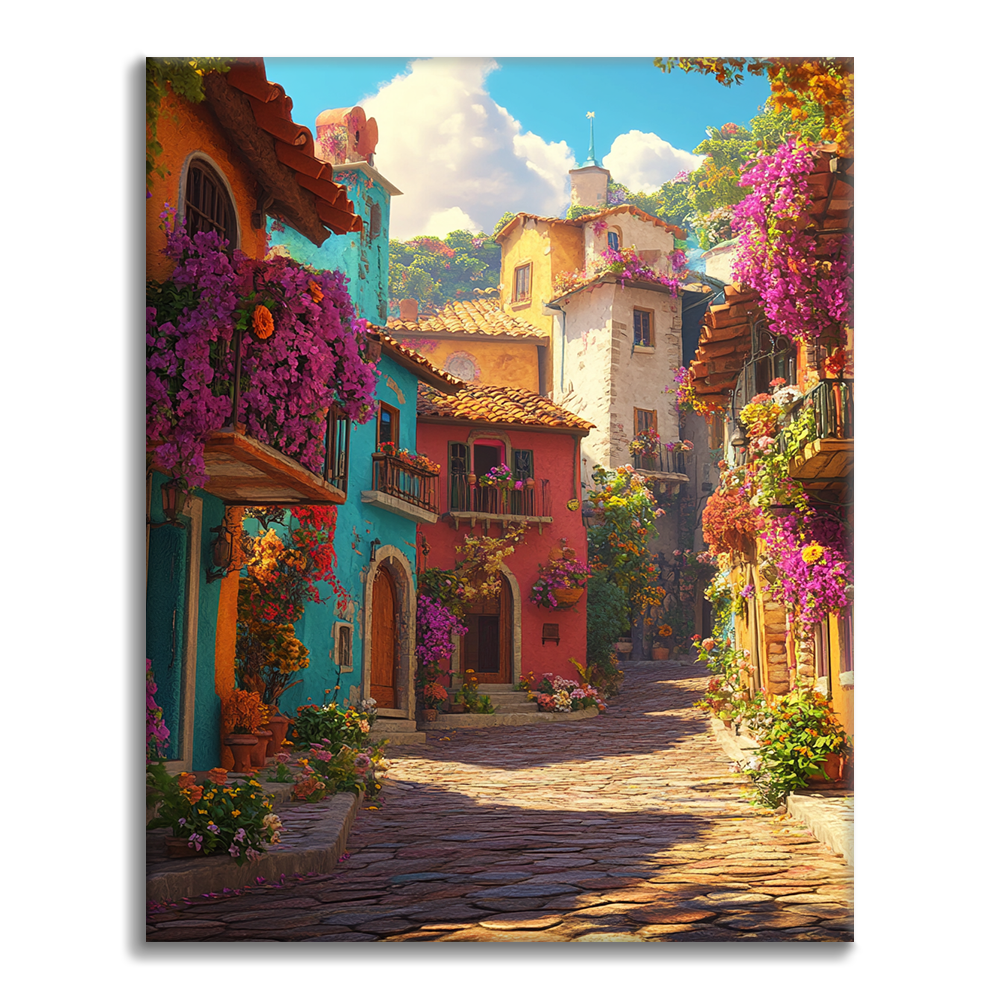 Ciudad De Flores Frescas - Pintar por Números