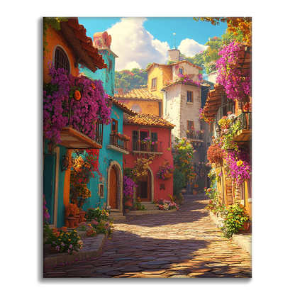 Ciudad De Flores Frescas - Pintar por Números