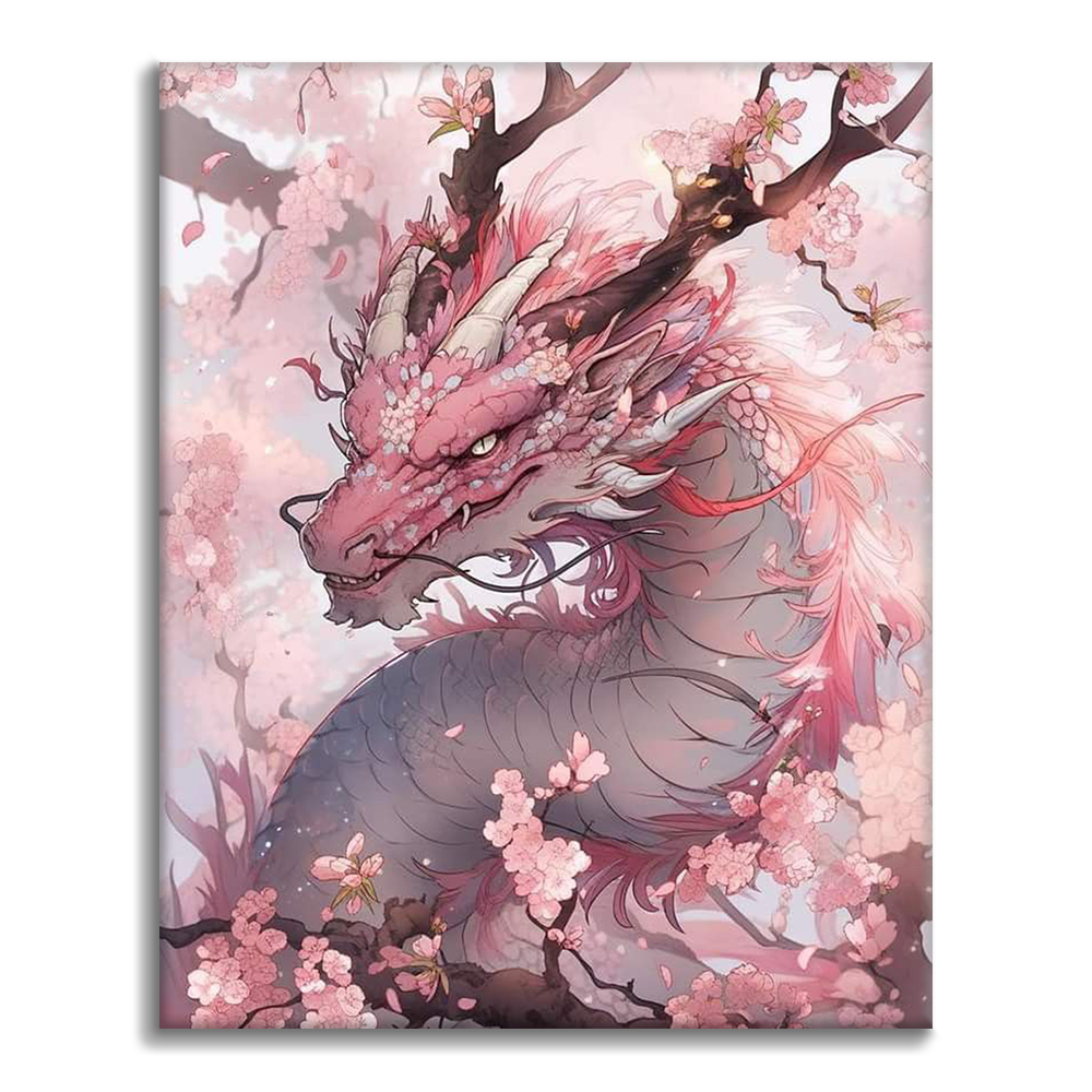 Dragón de flor de cerezo - Pintar por Números