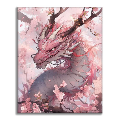 Dragón de flor de cerezo - Pintar por Números