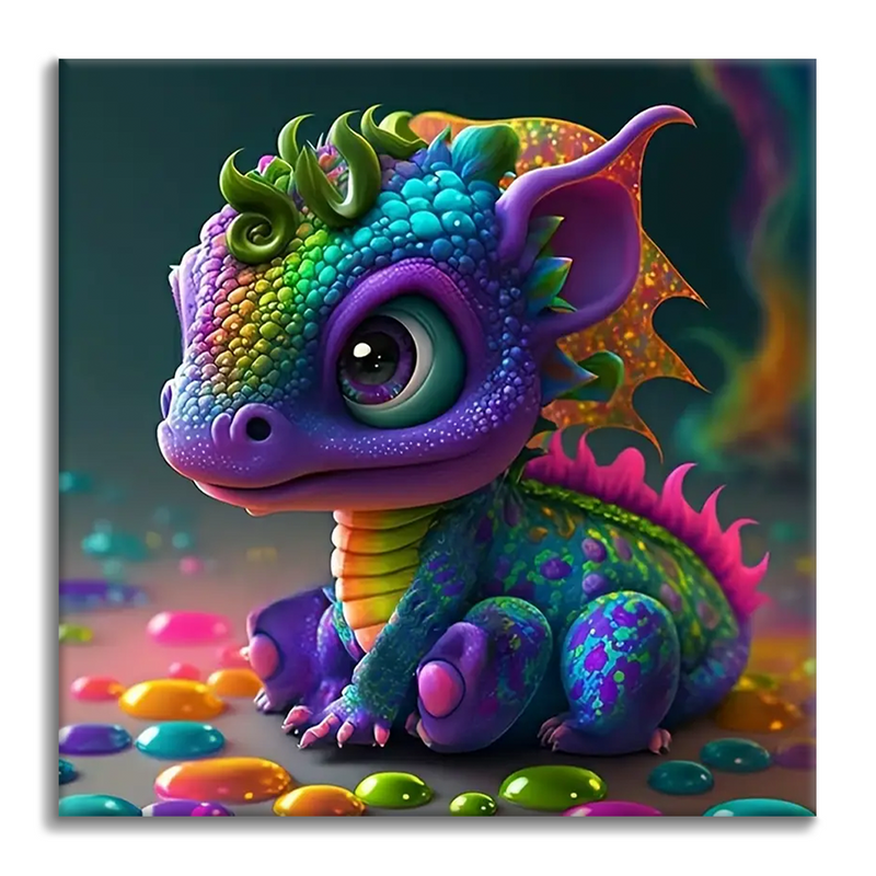 Lindo pequeño dragón - Pintar por Números