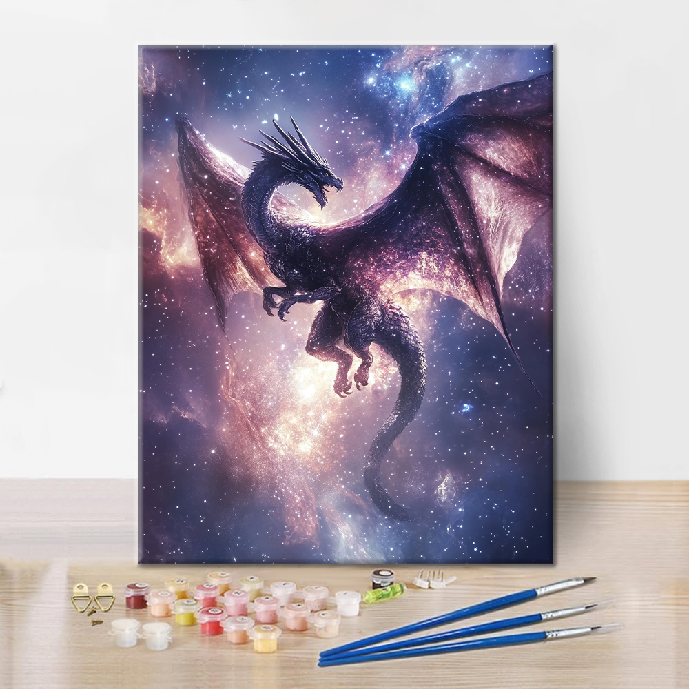 Vuelo Del Dragón En La Noche Estrellada - Pintar por Números