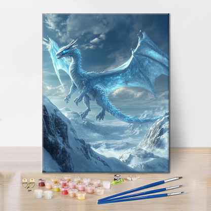 Dragón De Hielo Ártico En Vuelo - Pintar por Números