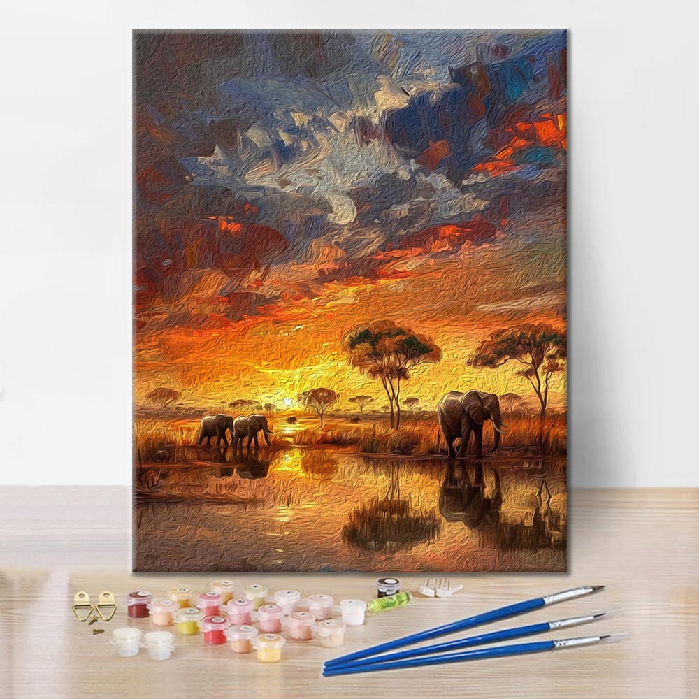Manada De Elefantes - Pintar por Números