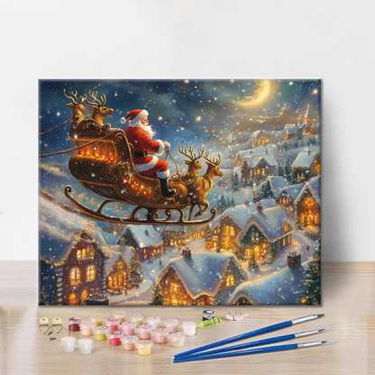 Papá Noel Y Trineo - Pintar por Números