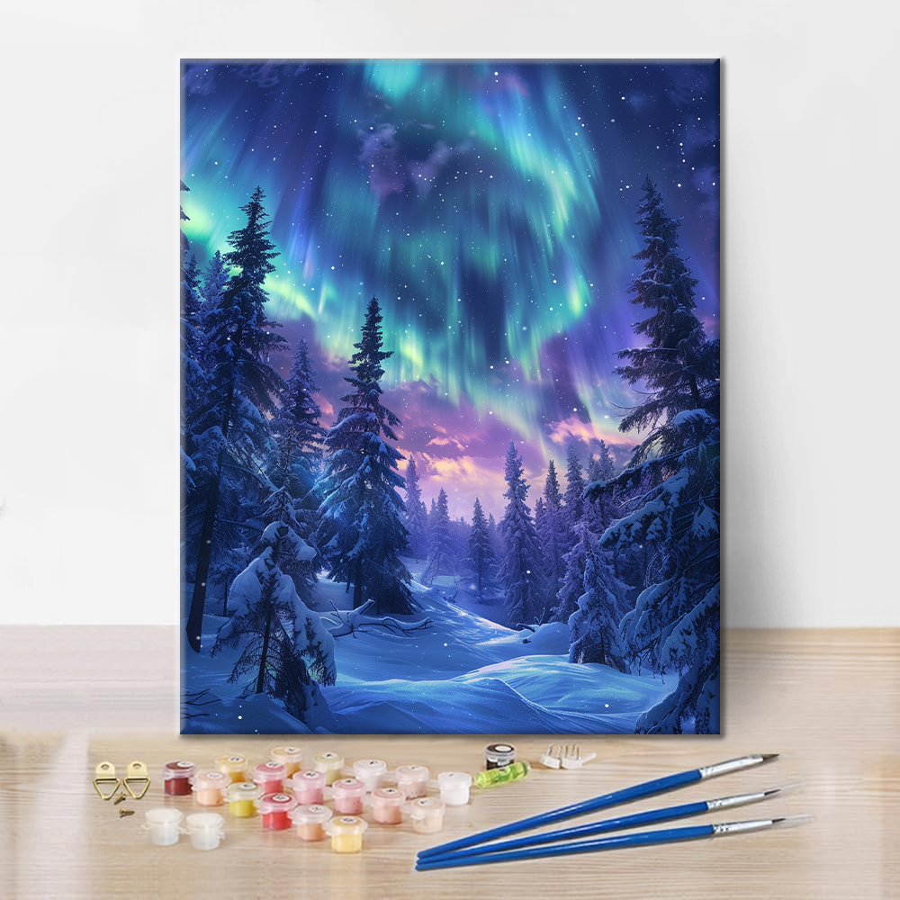 Bosque de Auroras - Pintar por Números