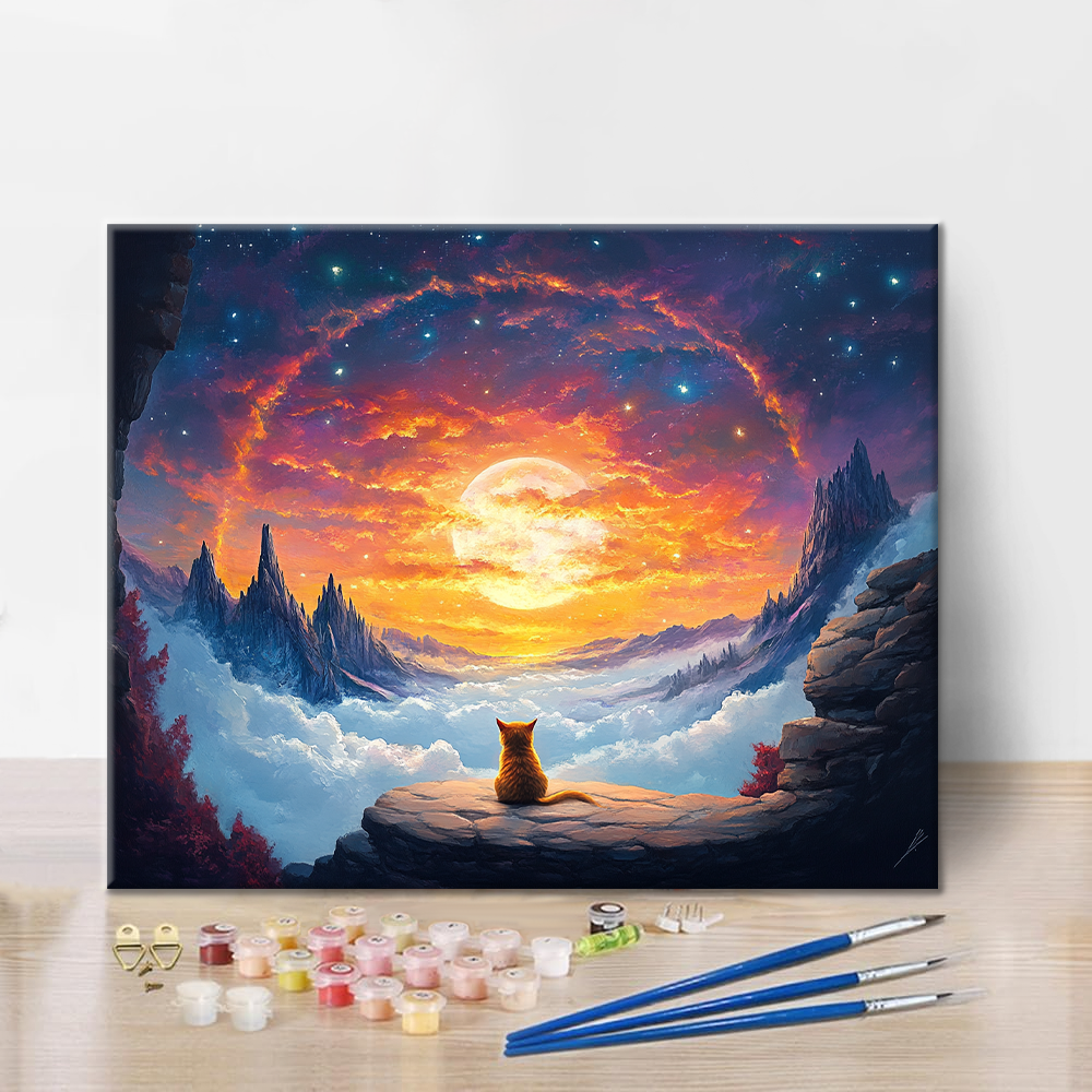 Gatos y Estrellas - Pintar por Números