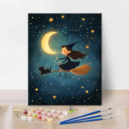 La Bruja A La Luz De La Luna - Pintar por Números