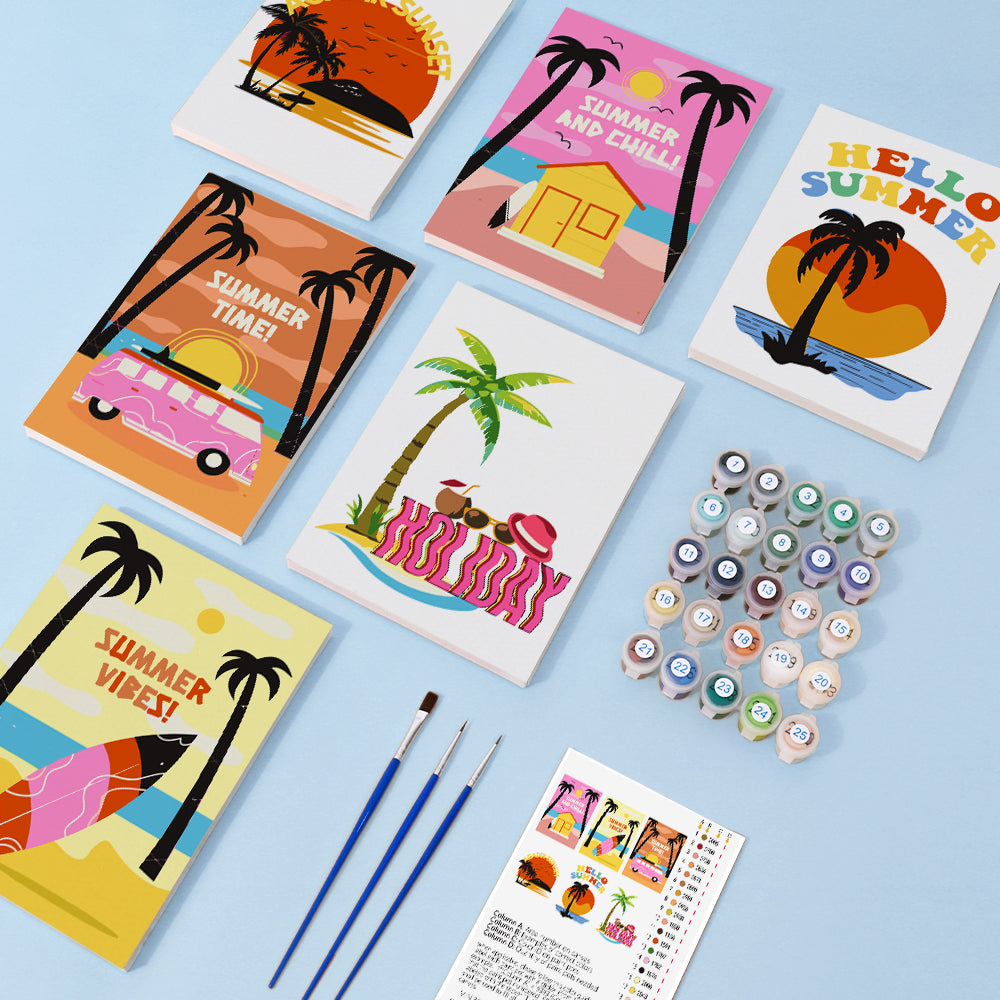 Sol y Palmeras – Pintar por números