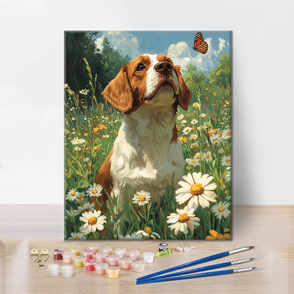 Perro Y Mariposa - Pintar por Números