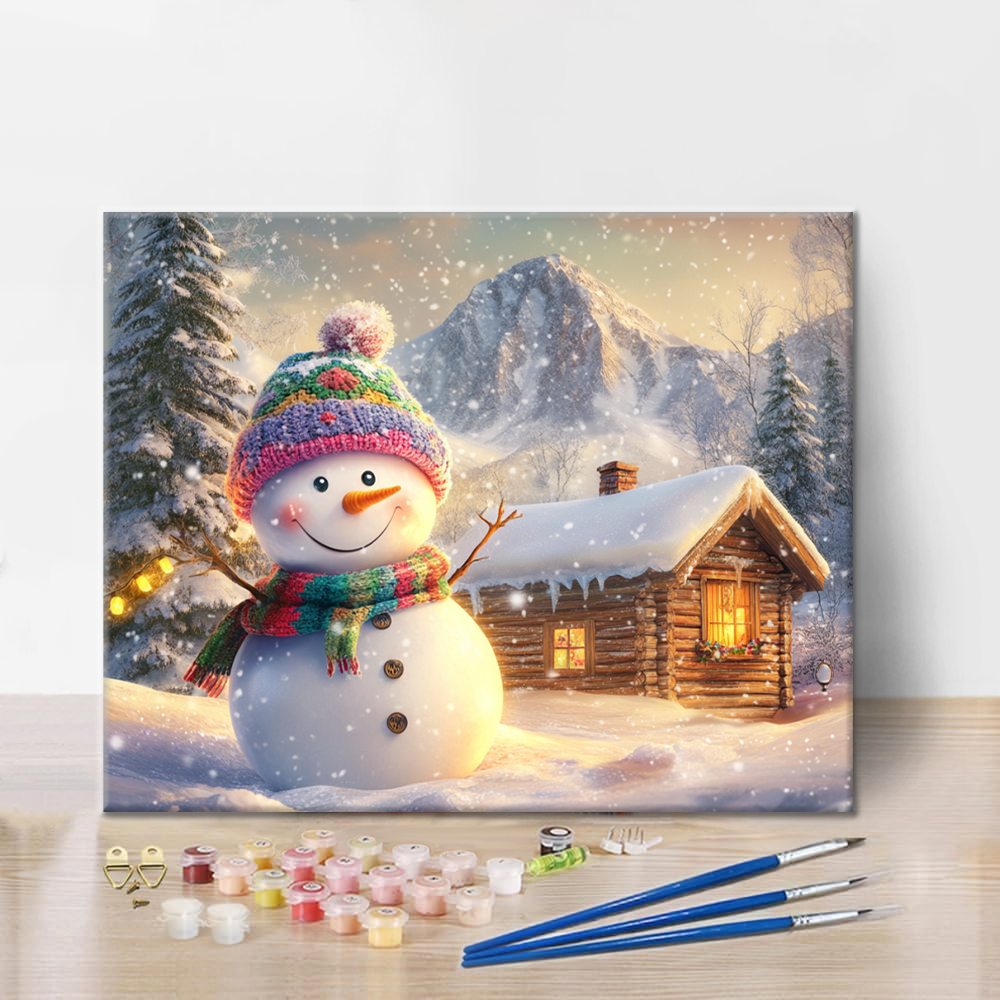 Cabaña Navideña - Pintar por Números