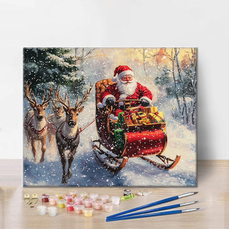 Papá Noel Y Alce - Pintar por Números
