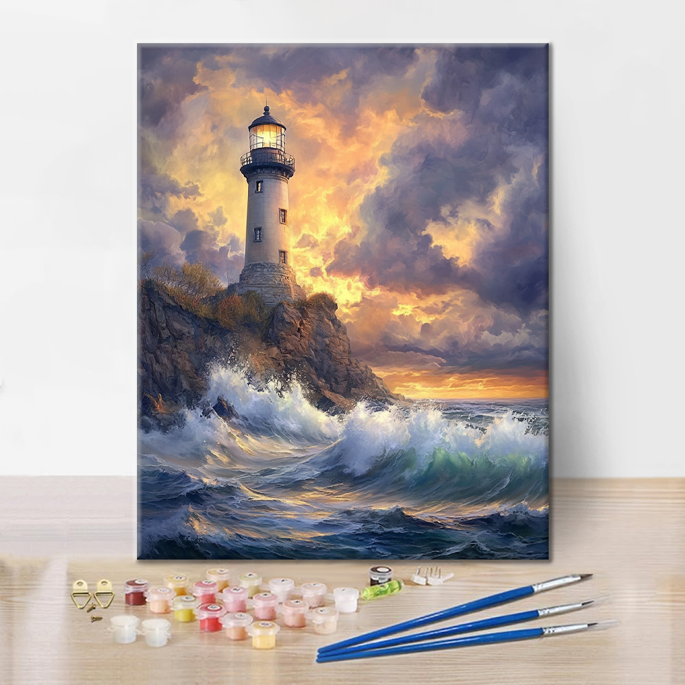 Faro Al Borde Del Océano - Pintar por Números
