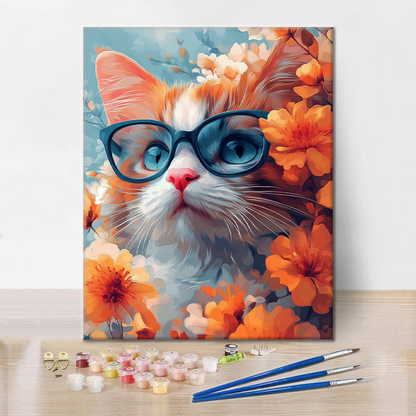 Gato Con Gafas - Pintar por Números