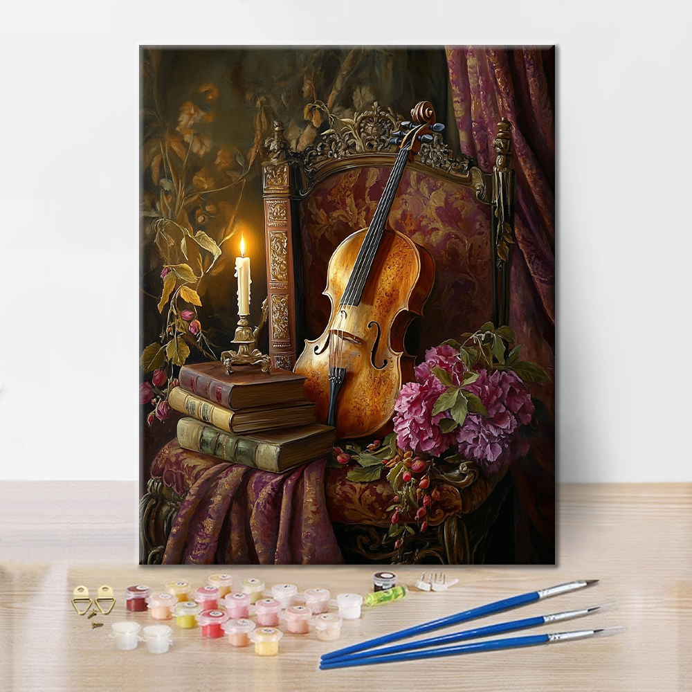 Violín Y Libro - Pintar por Números
