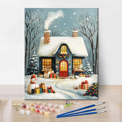 Casa De Navidad - Pintar por Números