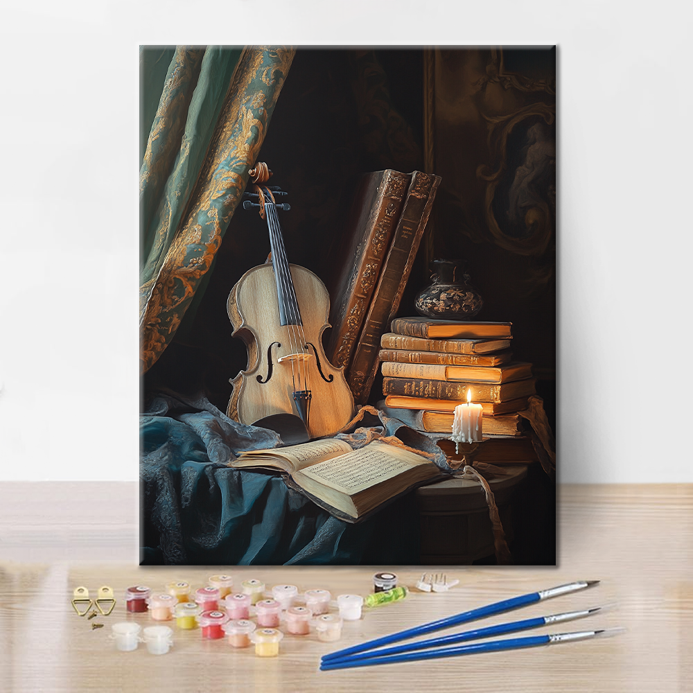 Libro Y Violín - Pintar por Números
