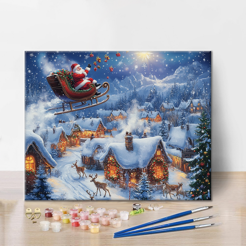 El Vuelo Invernal De Papá Noel - Pintar por Números