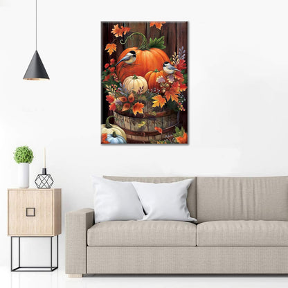Hojas de pájaro de calabaza de otoño - Pintar por Números