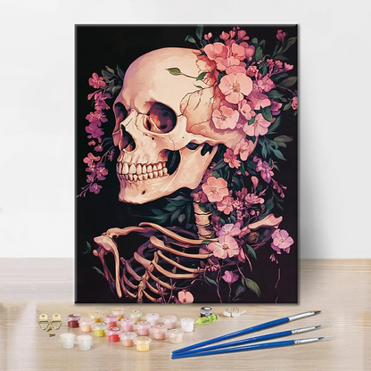 Calavera Floral - Pintar por Números