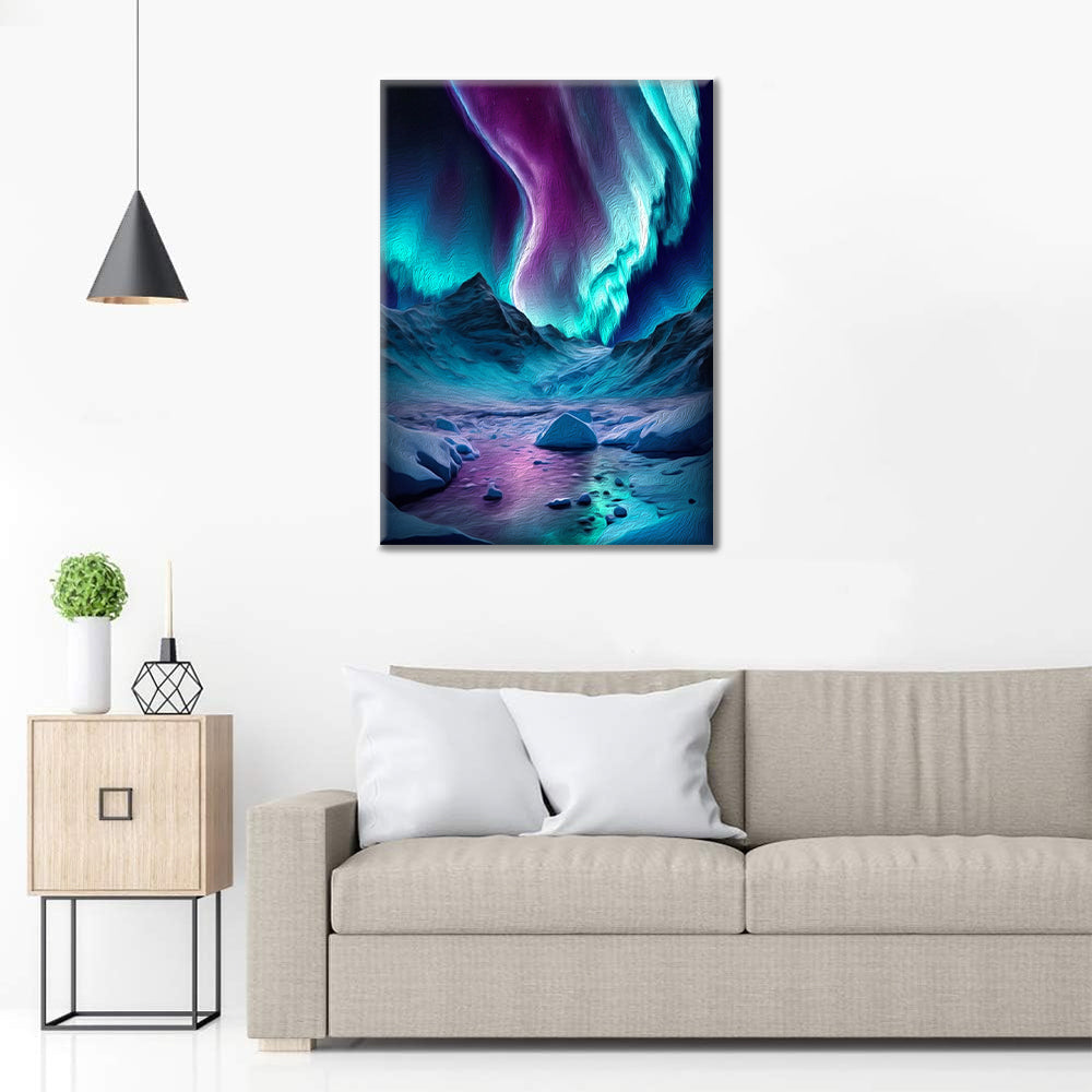 Aurora boreal azul - Pintar por Números