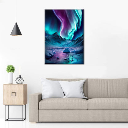 Aurora boreal azul - Pintar por Números