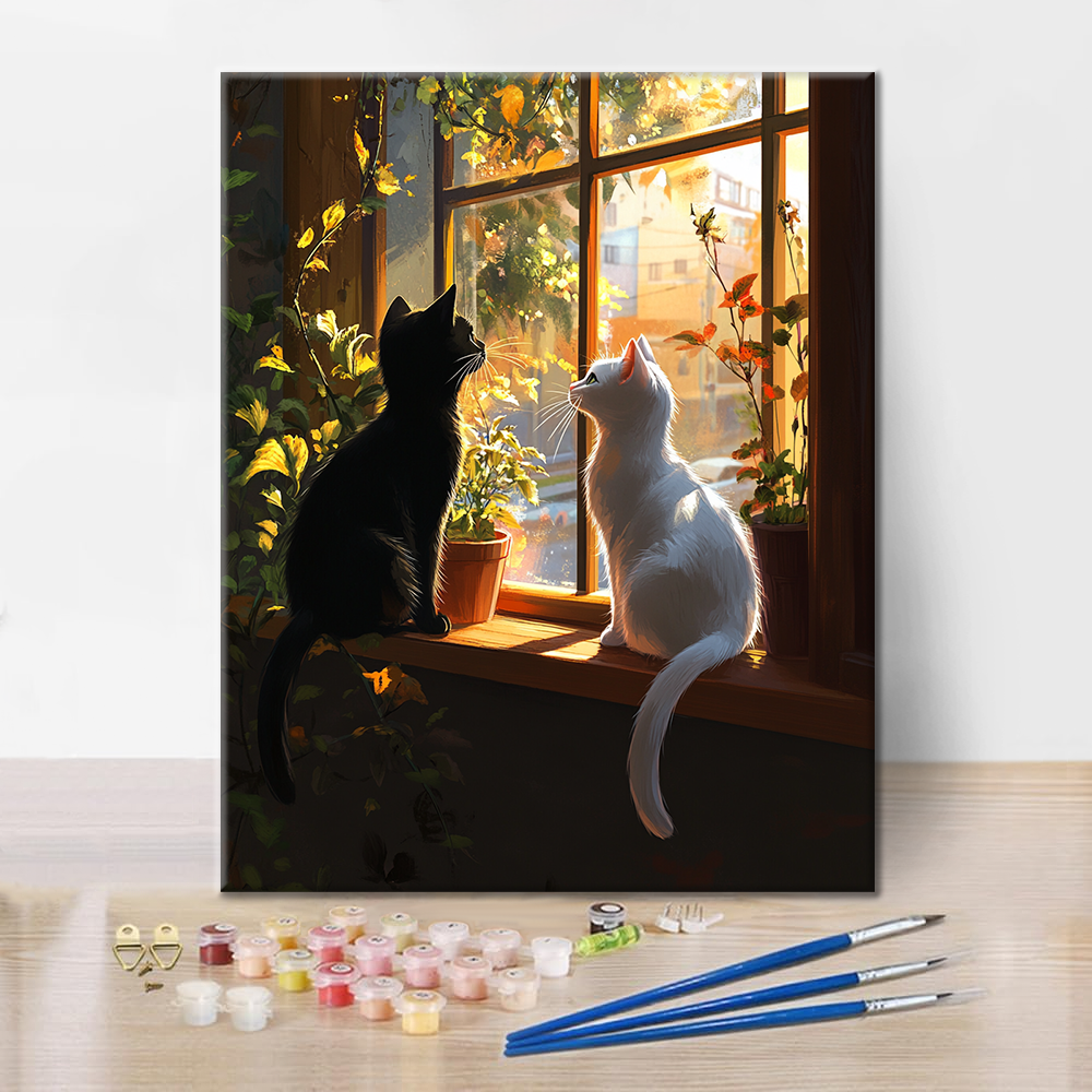 Gato En La Ventana - Pintar por Números