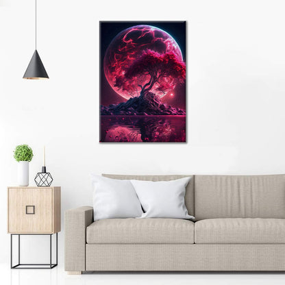 Árboles bajo la luz de la luna - Pintar por Números