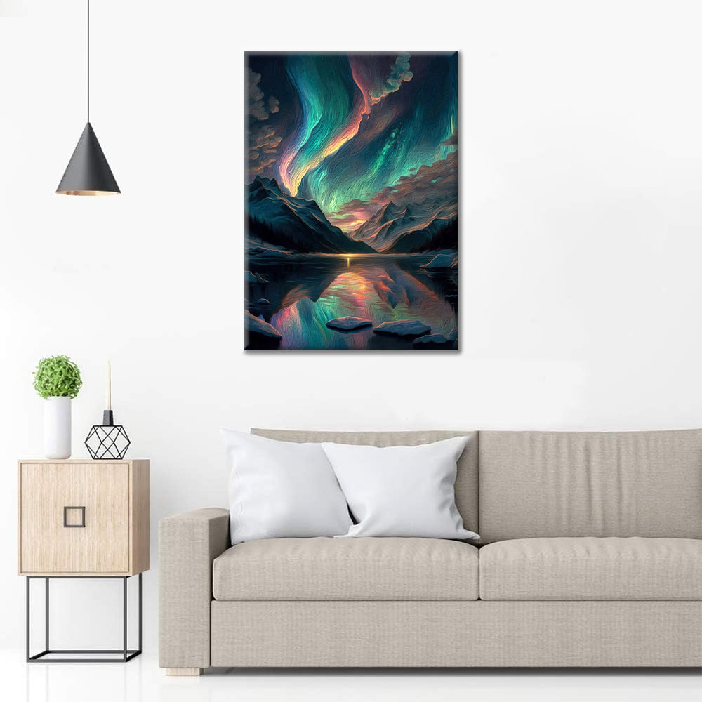 Aurora Boreal Colorida - Pintar por Números