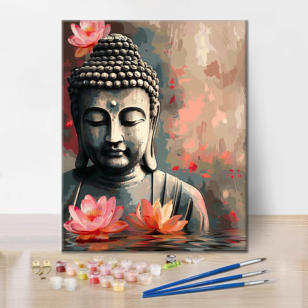 Buda Con Flor - Pintar por Números