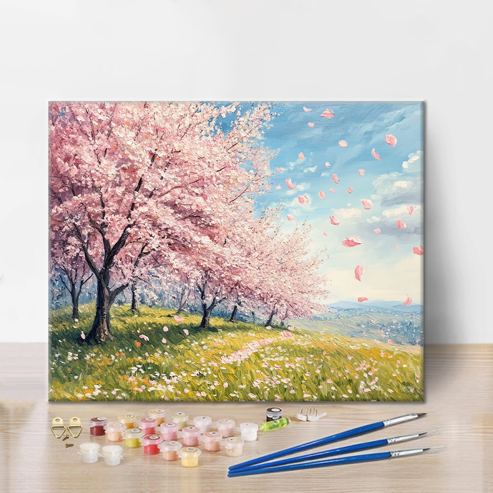 Campos De Cerezos En Flor - Pintar por Números