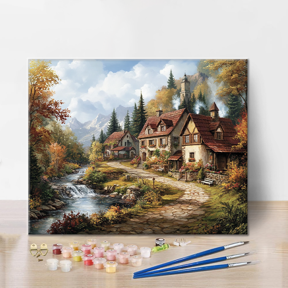 Pueblo Idílico - Pintar por Números