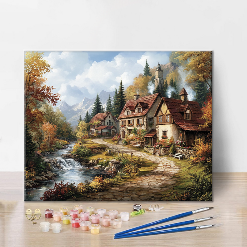 Pueblo Idílico - Pintar por Números