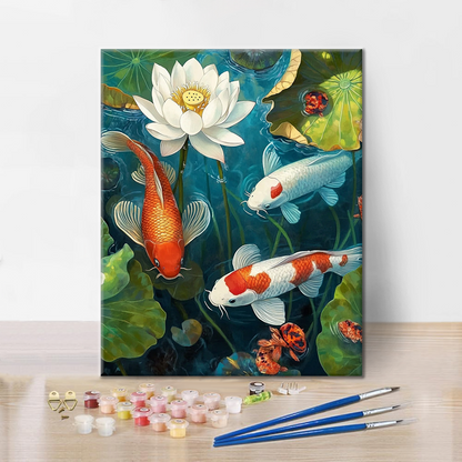 Koi En El Estanque - Pintar por Números