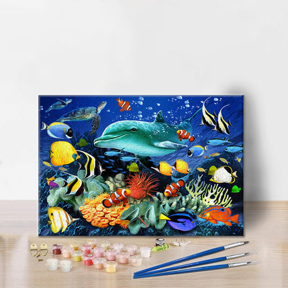 Mundo submarino del océano - Pintar por Números