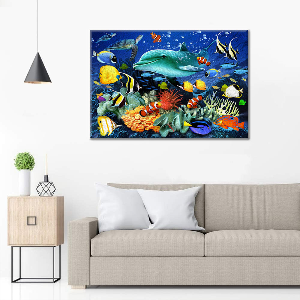 Mundo submarino del océano - Pintar por Números