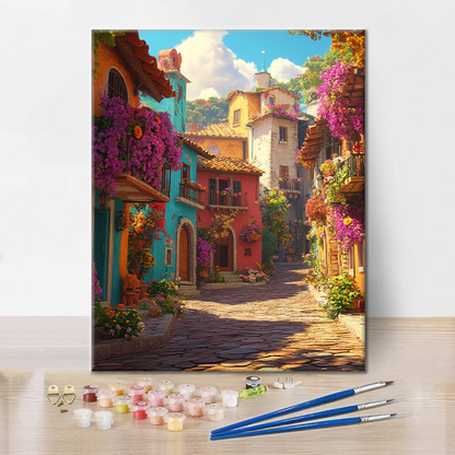 Ciudad De Flores Frescas - Pintar por Números