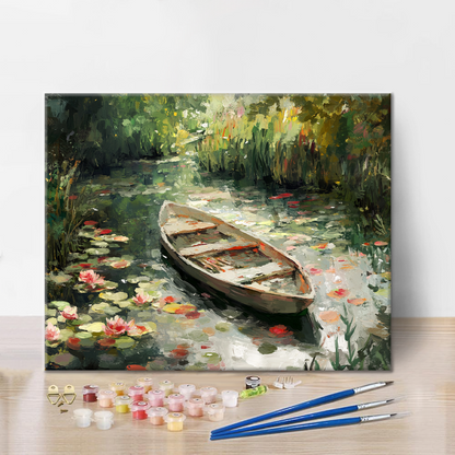Barco En El Lago - Pintar por Números
