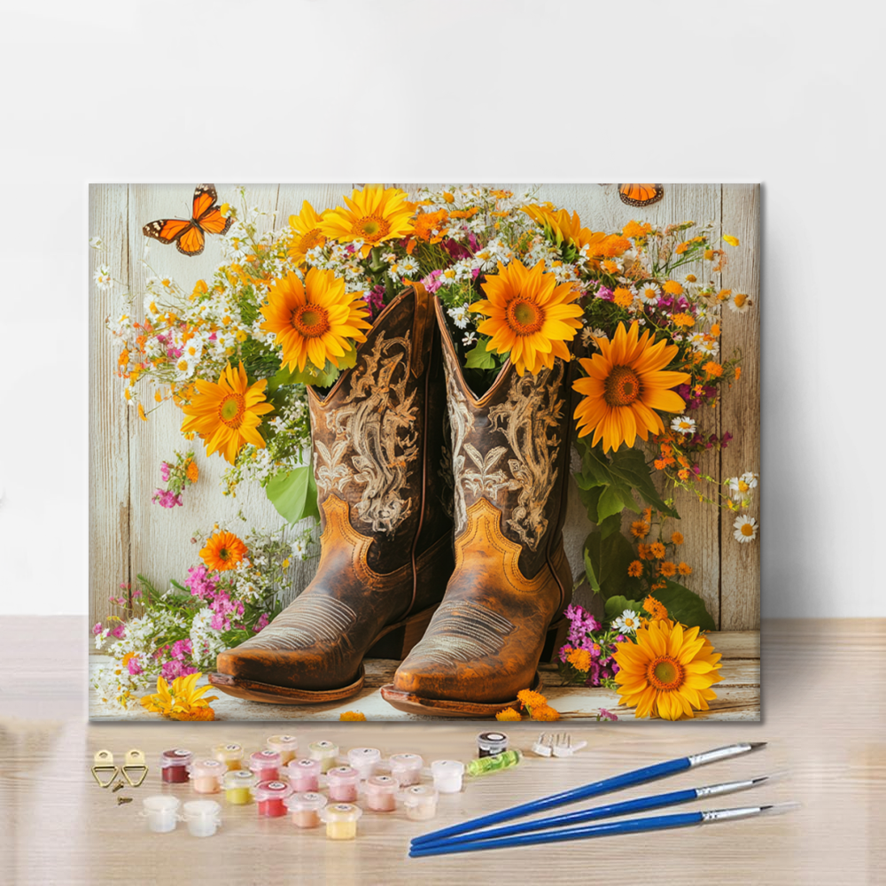 Botas de Vaquero Occidentales - Pintar por Números