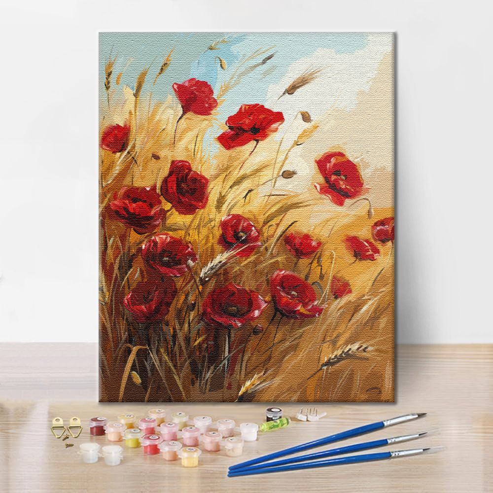 Campo De Trigo Y Flores - Pintar por Números