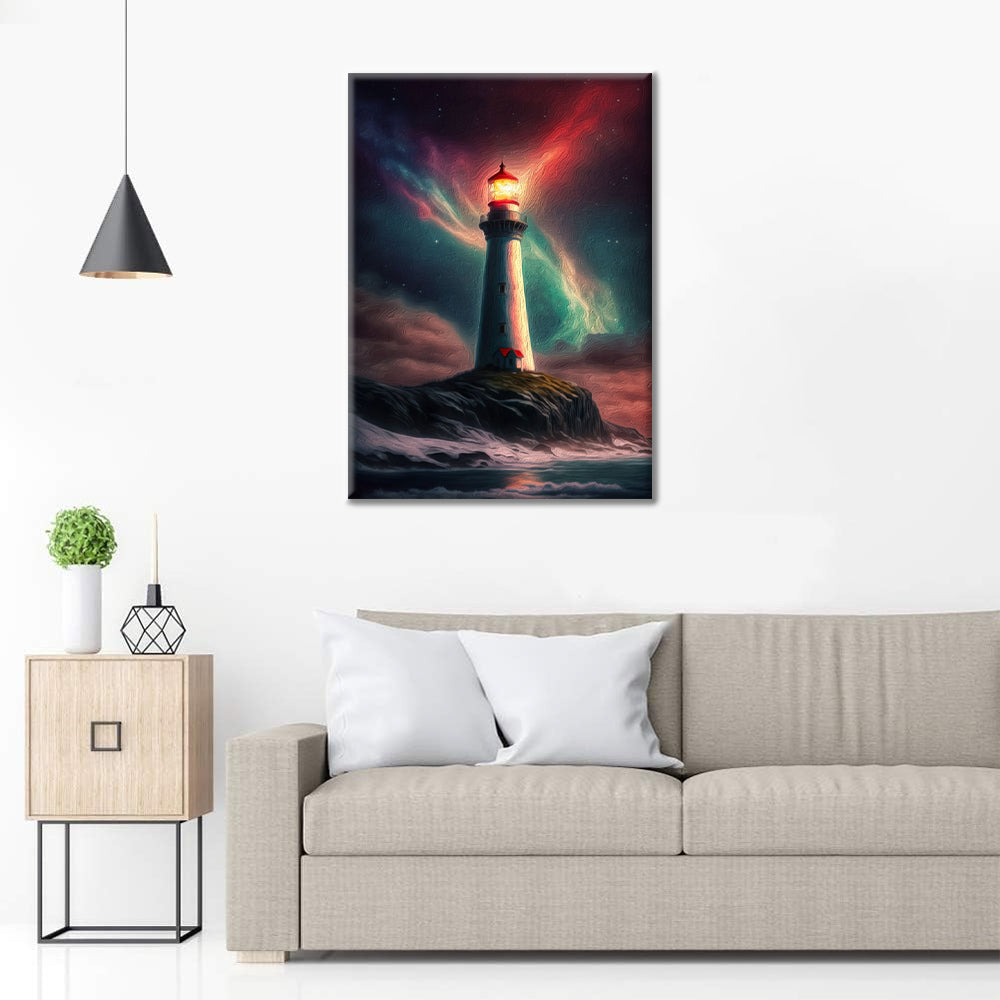 Faro Y Auroras Boreales - Pintar por Números